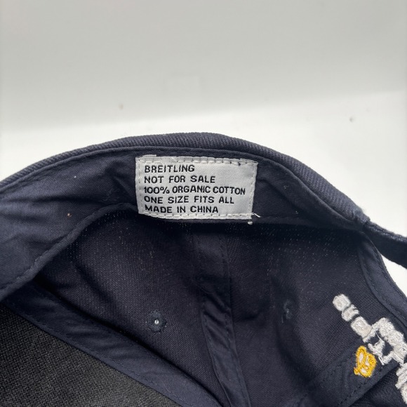 Breitling Navy Blue Yellow Adjustable Hat Men's Size O/S - Picture 2 of 5